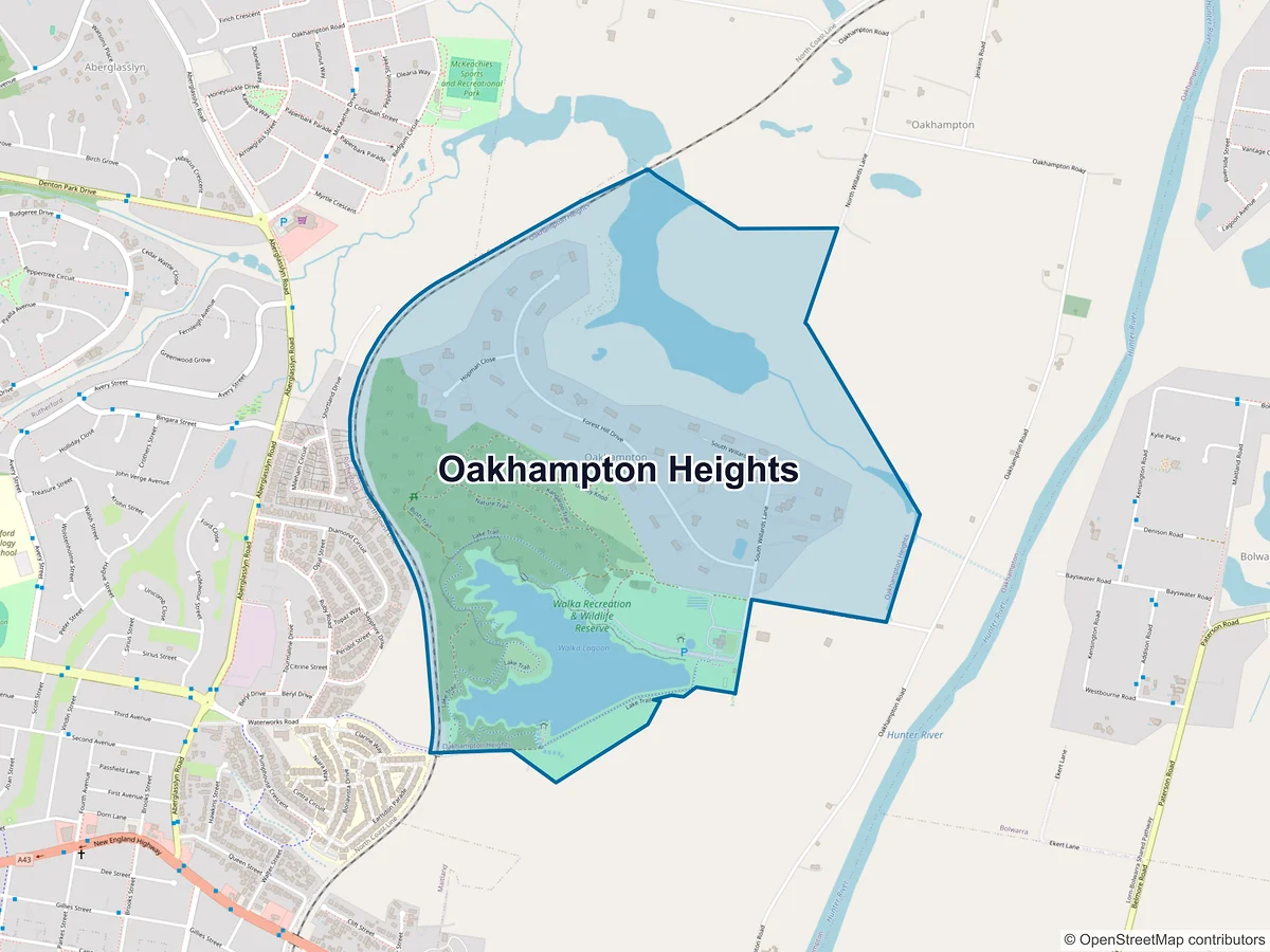 Map of Oakhampton Heights, NSW, Australia
