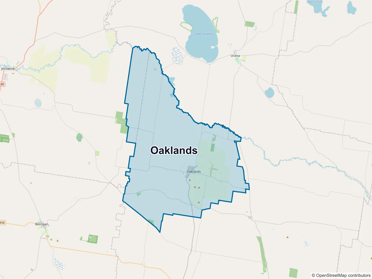 Map of Oaklands, NSW, Australia