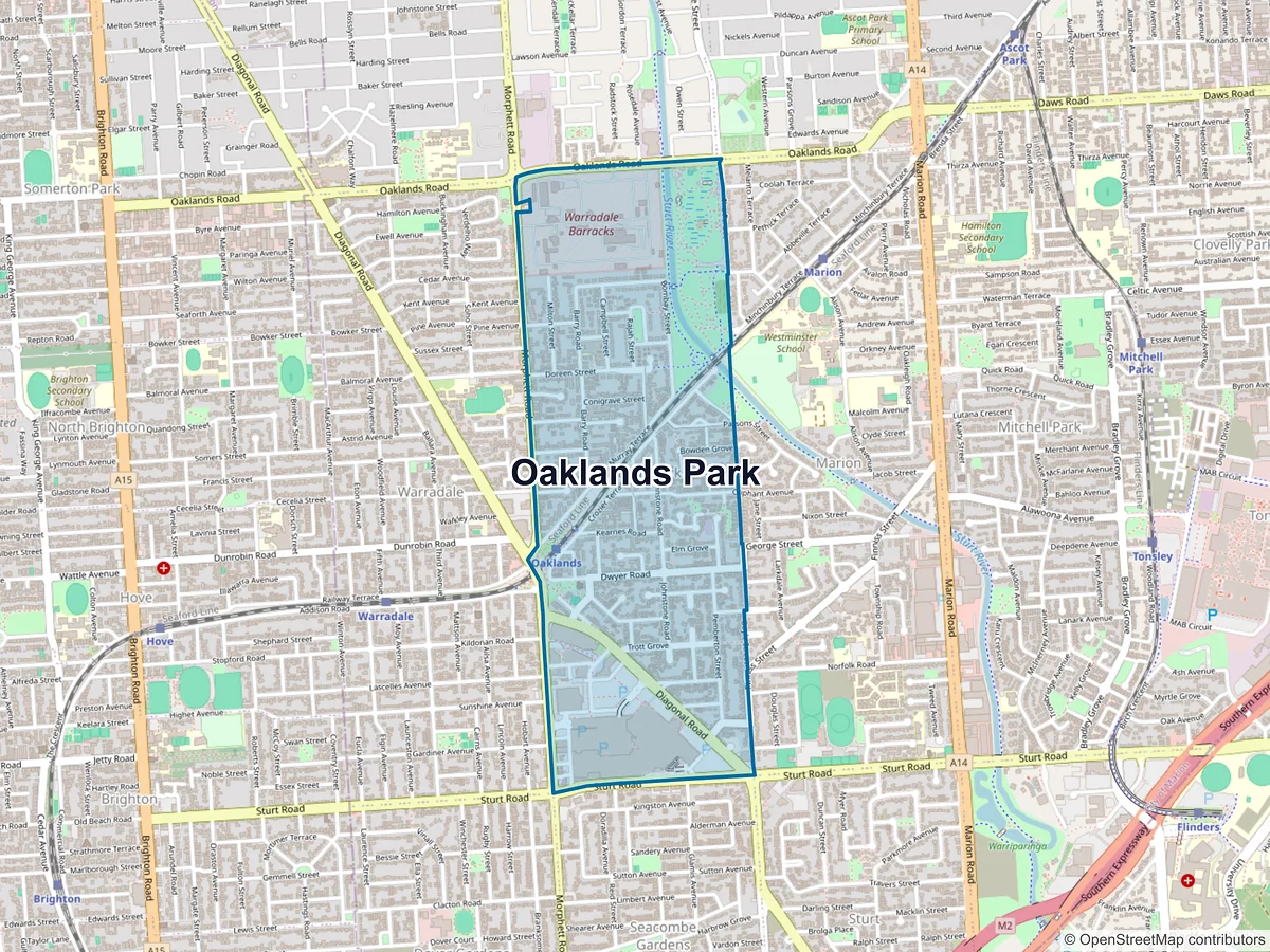 Map of Oaklands Park, SA, Australia
