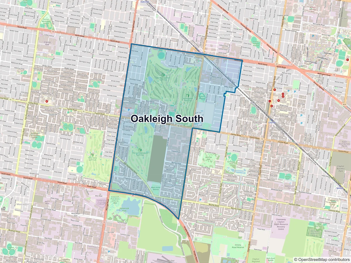 Map of Oakleigh South, VIC, Australia
