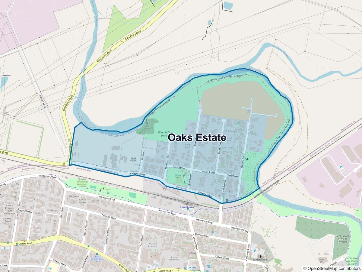 Map of Oaks Estate, ACT, Australia