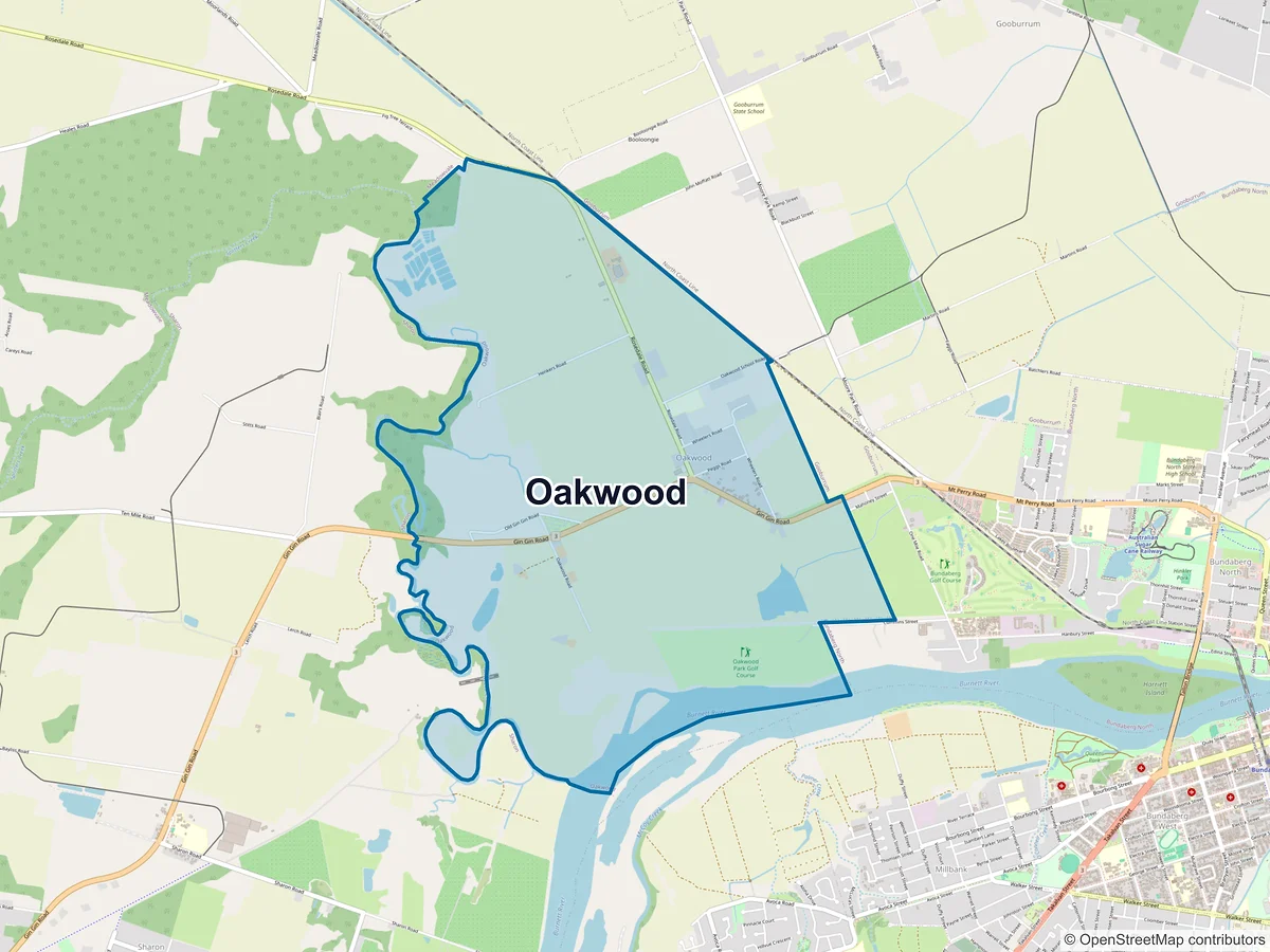 Map of Oakwood, QLD, Australia