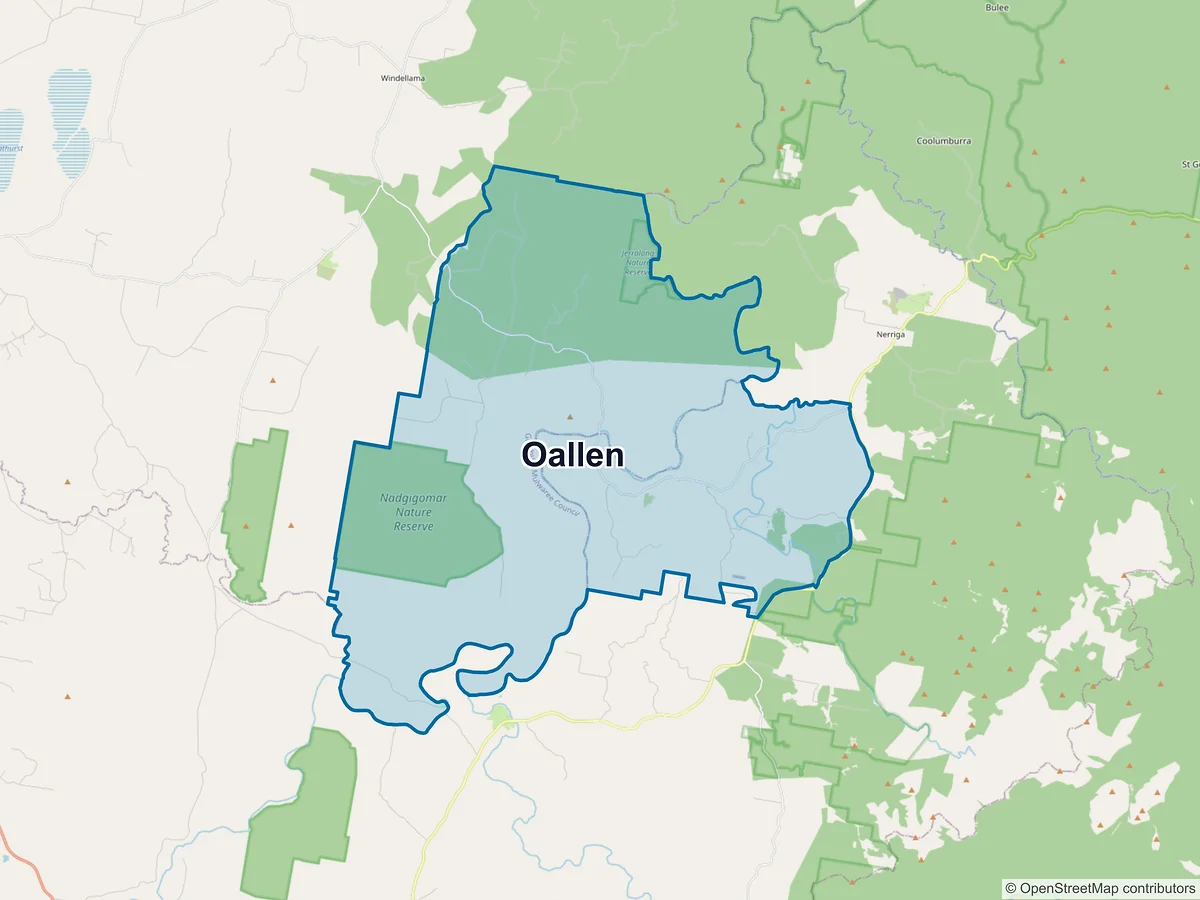Map of Oallen, NSW, Australia