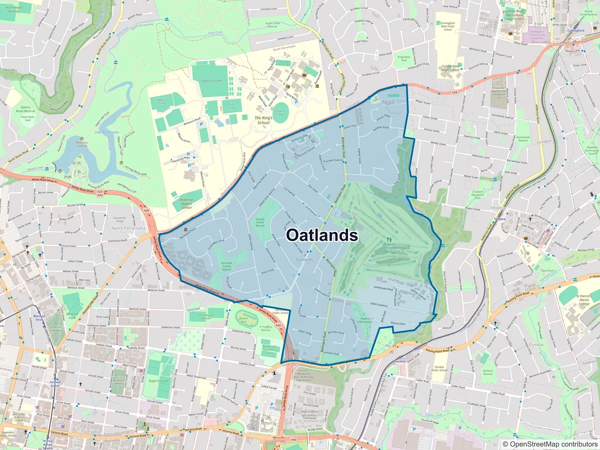 Map of Oatlands, NSW, Australia