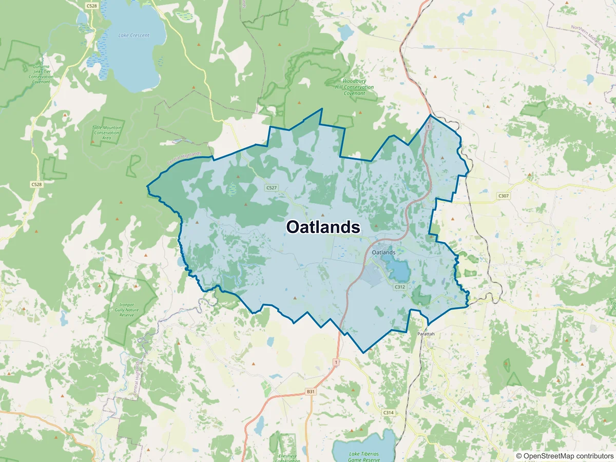 Map of Oatlands, TAS, Australia