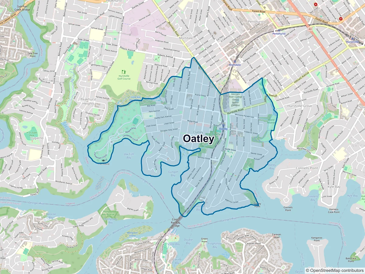 Map of Oatley, NSW, Australia