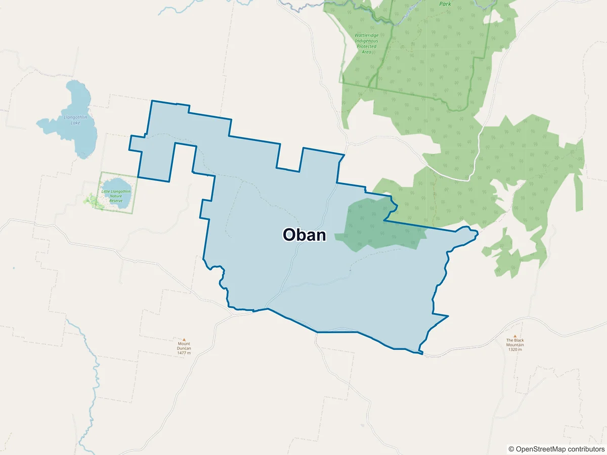 Map of Oban, NSW, Australia