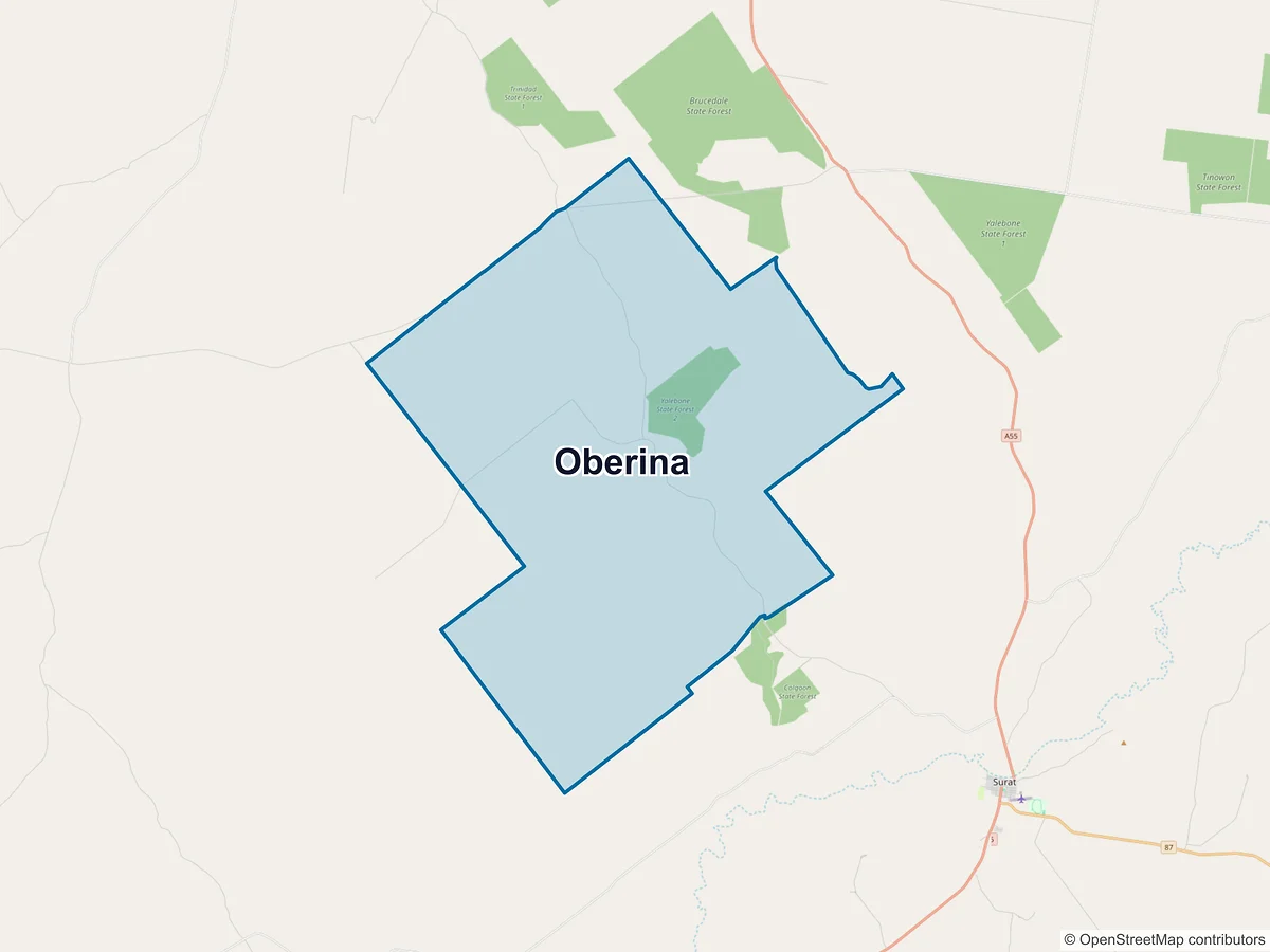 Map of Oberina, QLD, Australia