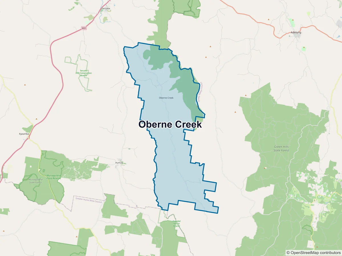 Map of Oberne Creek, NSW, Australia