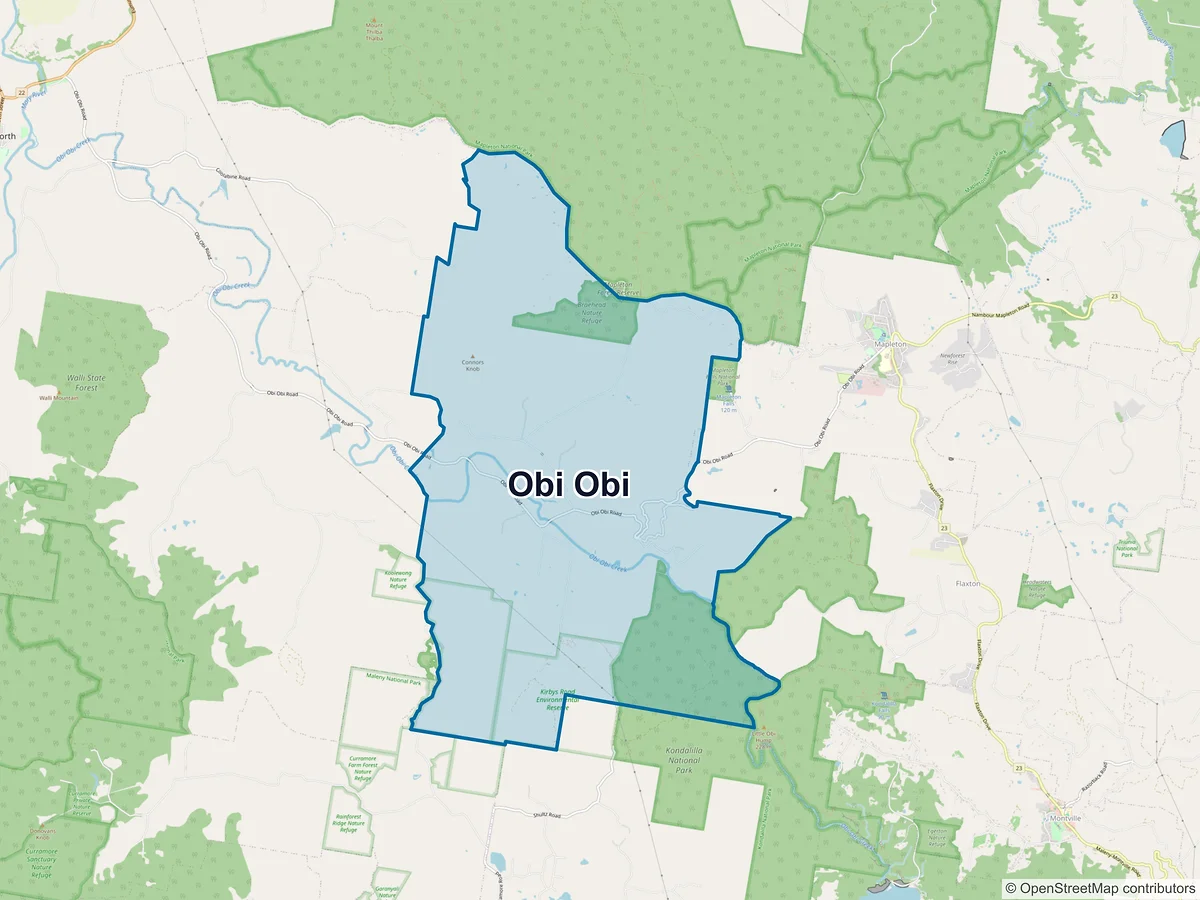 Map of Obi Obi, QLD, Australia