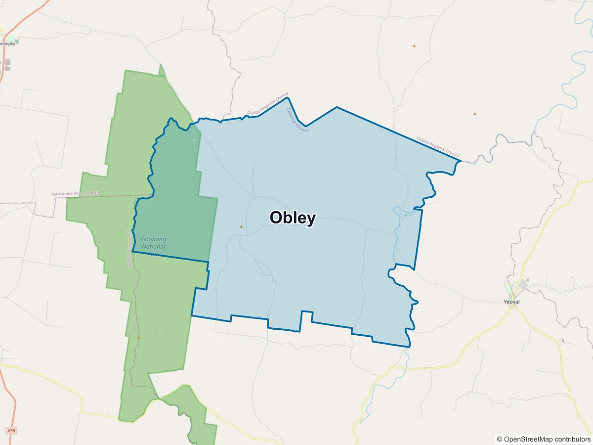 Map of Obley, NSW, Australia