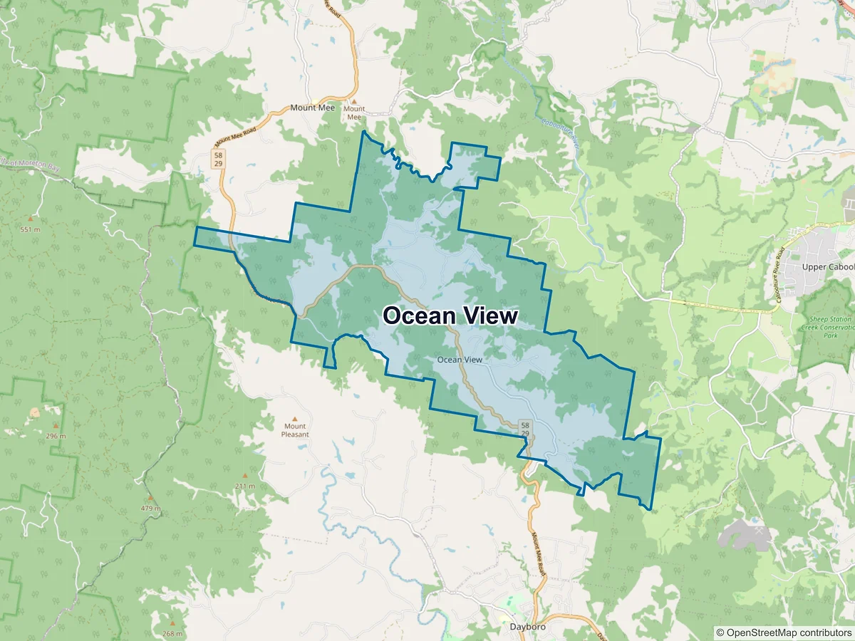 Map of Ocean View, QLD, Australia
