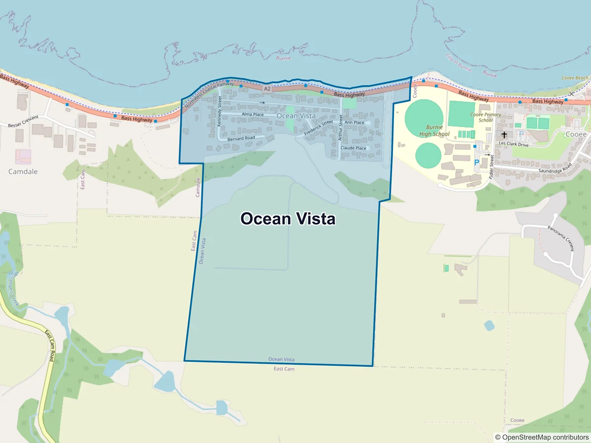 Map of Ocean Vista, TAS, Australia