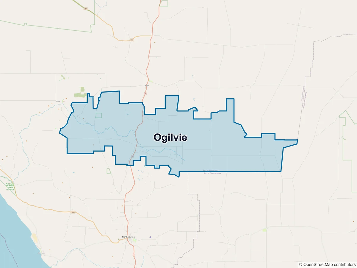 Map of Ogilvie, WA, Australia