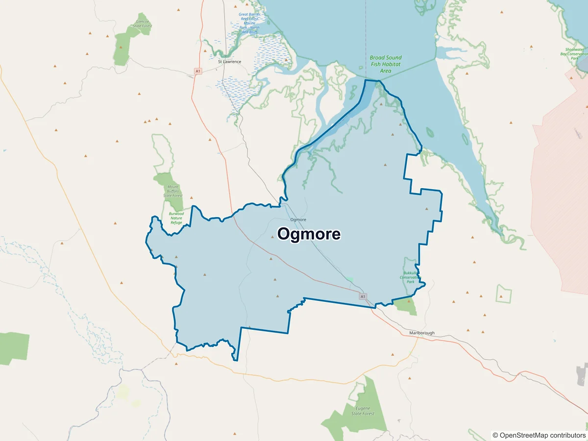 Map of Ogmore, QLD, Australia