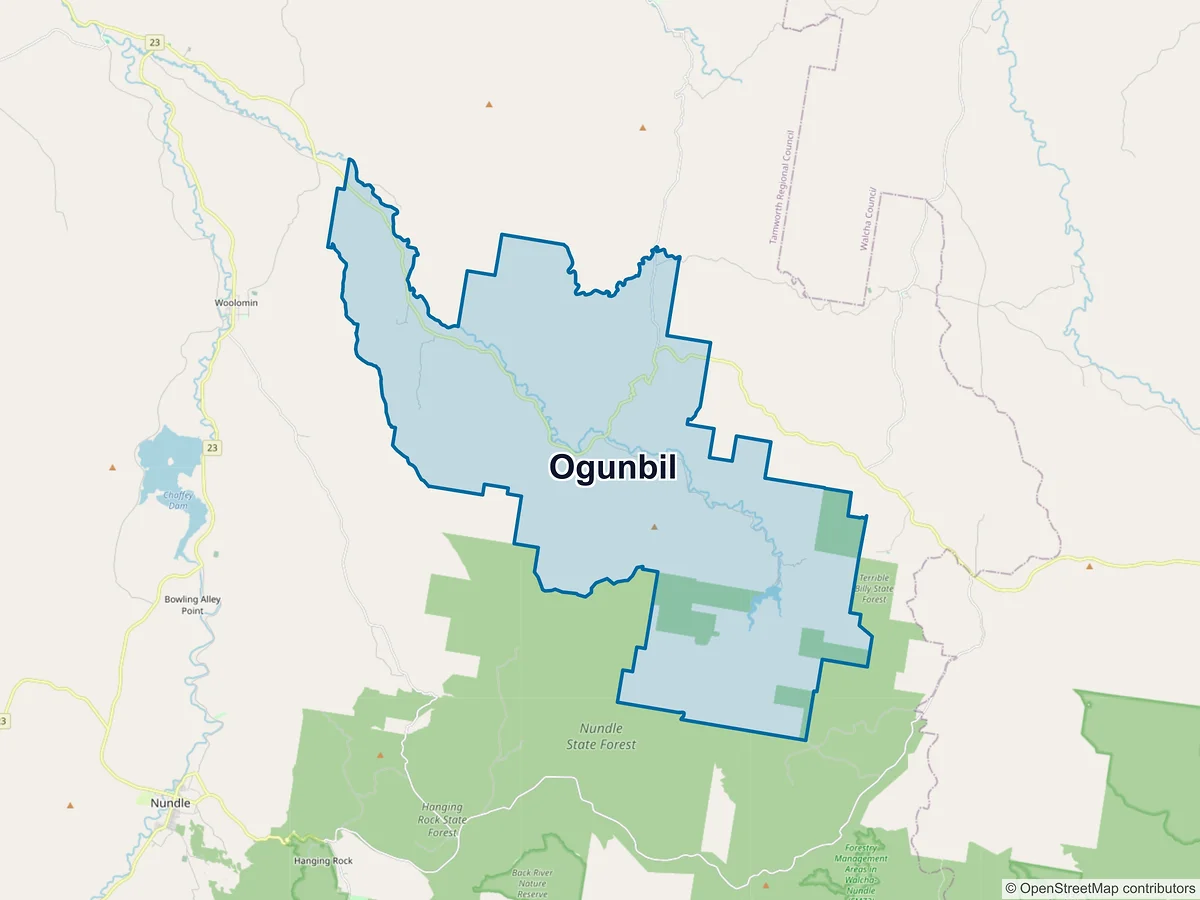 Map of Ogunbil, NSW, Australia