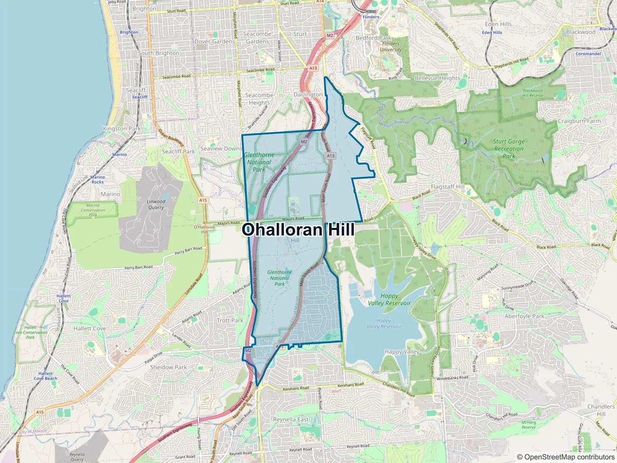 Map of O'Halloran Hill, SA, Australia
