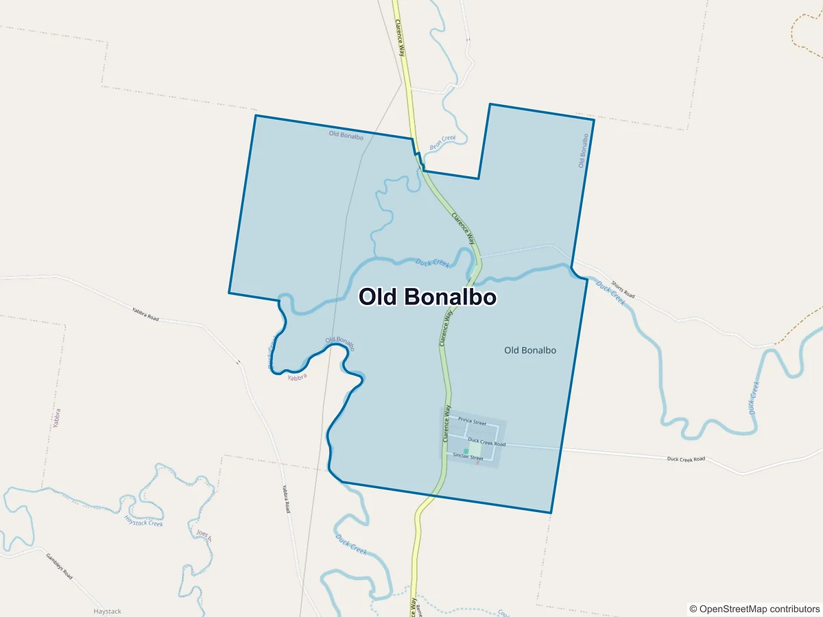 Map of Old Bonalbo, NSW, Australia