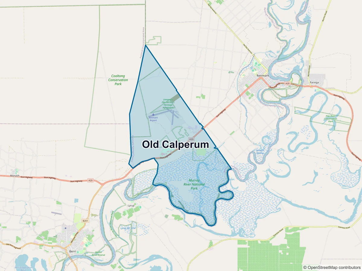 Map of Old Calperum, SA, Australia