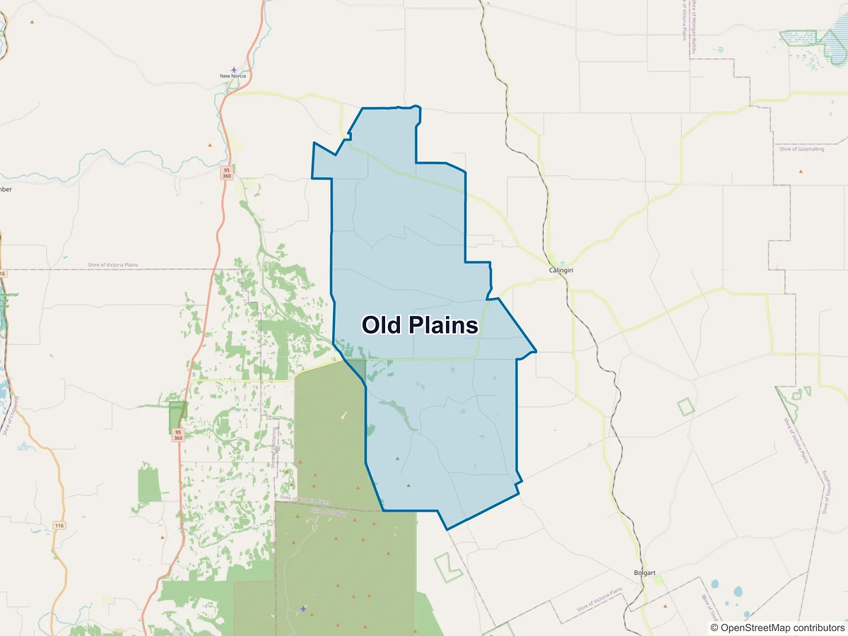 Map of Old Plains, WA, Australia