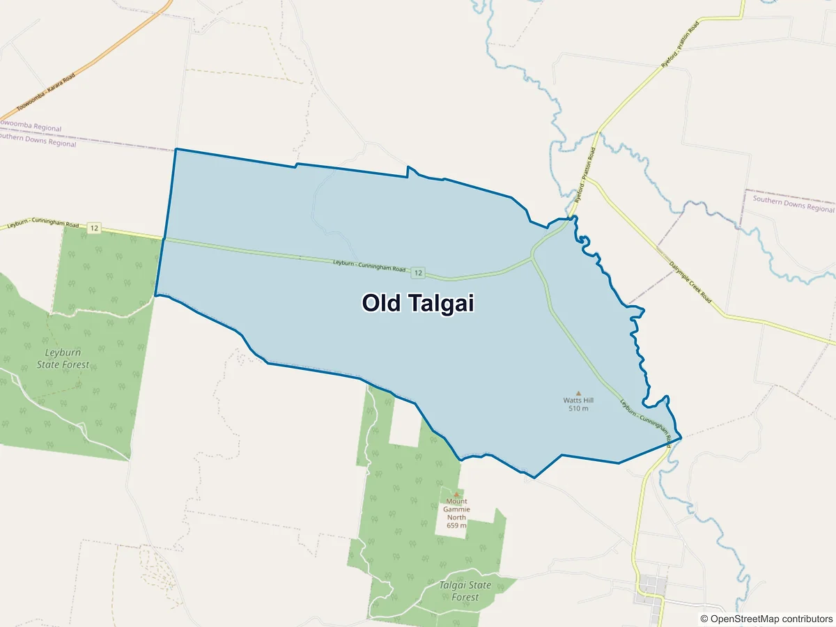 Map of Old Talgai, QLD, Australia