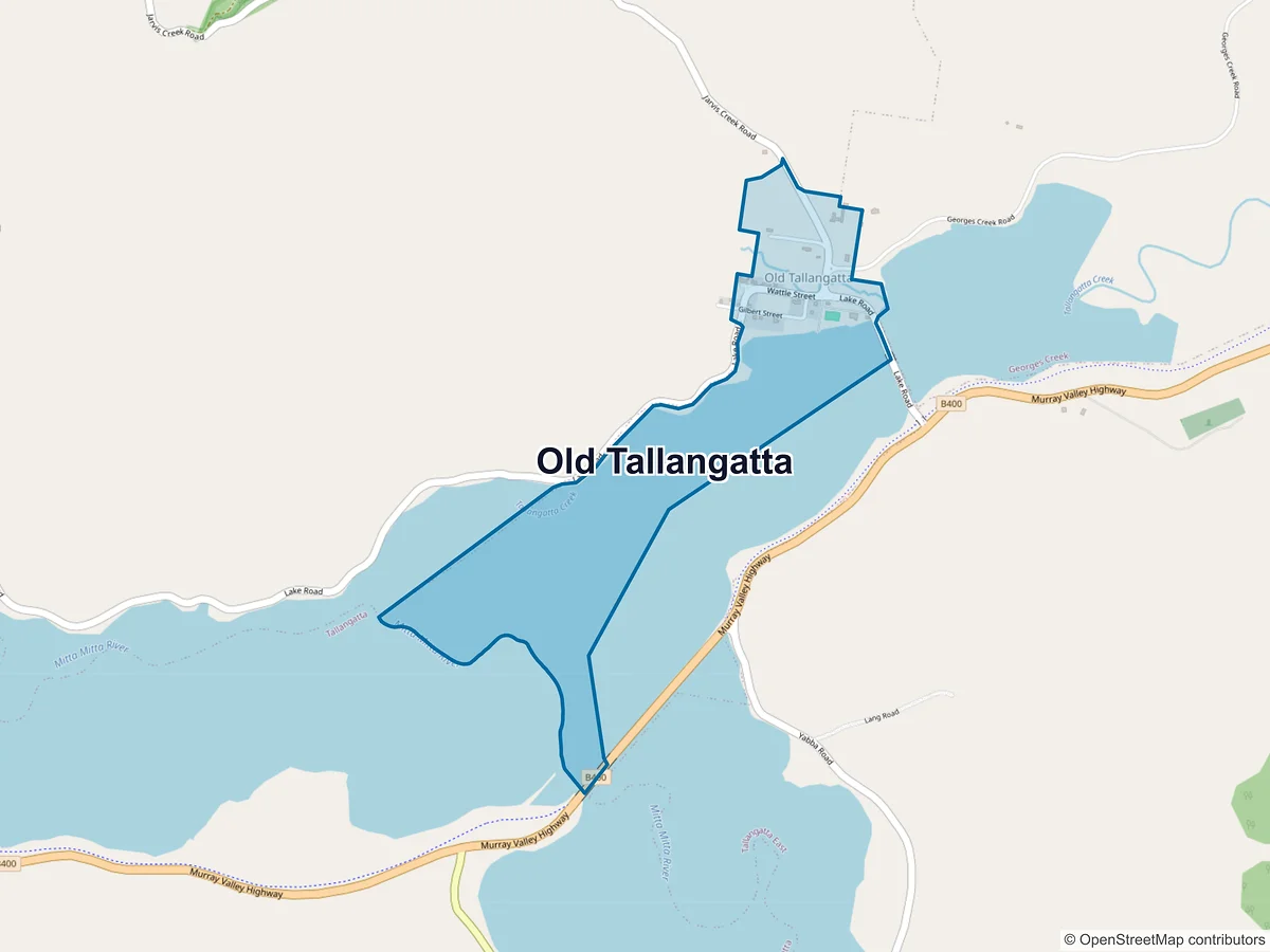 Map of Old Tallangatta, VIC, Australia