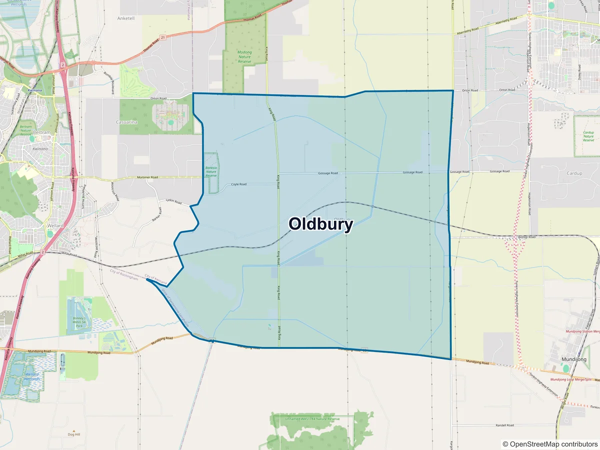Map of Oldbury, WA, Australia