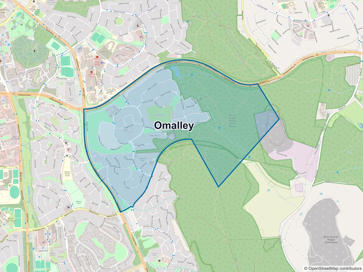 Map of O'Malley, ACT, Australia
