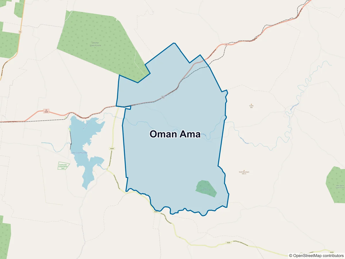 Map of Oman Ama, QLD, Australia