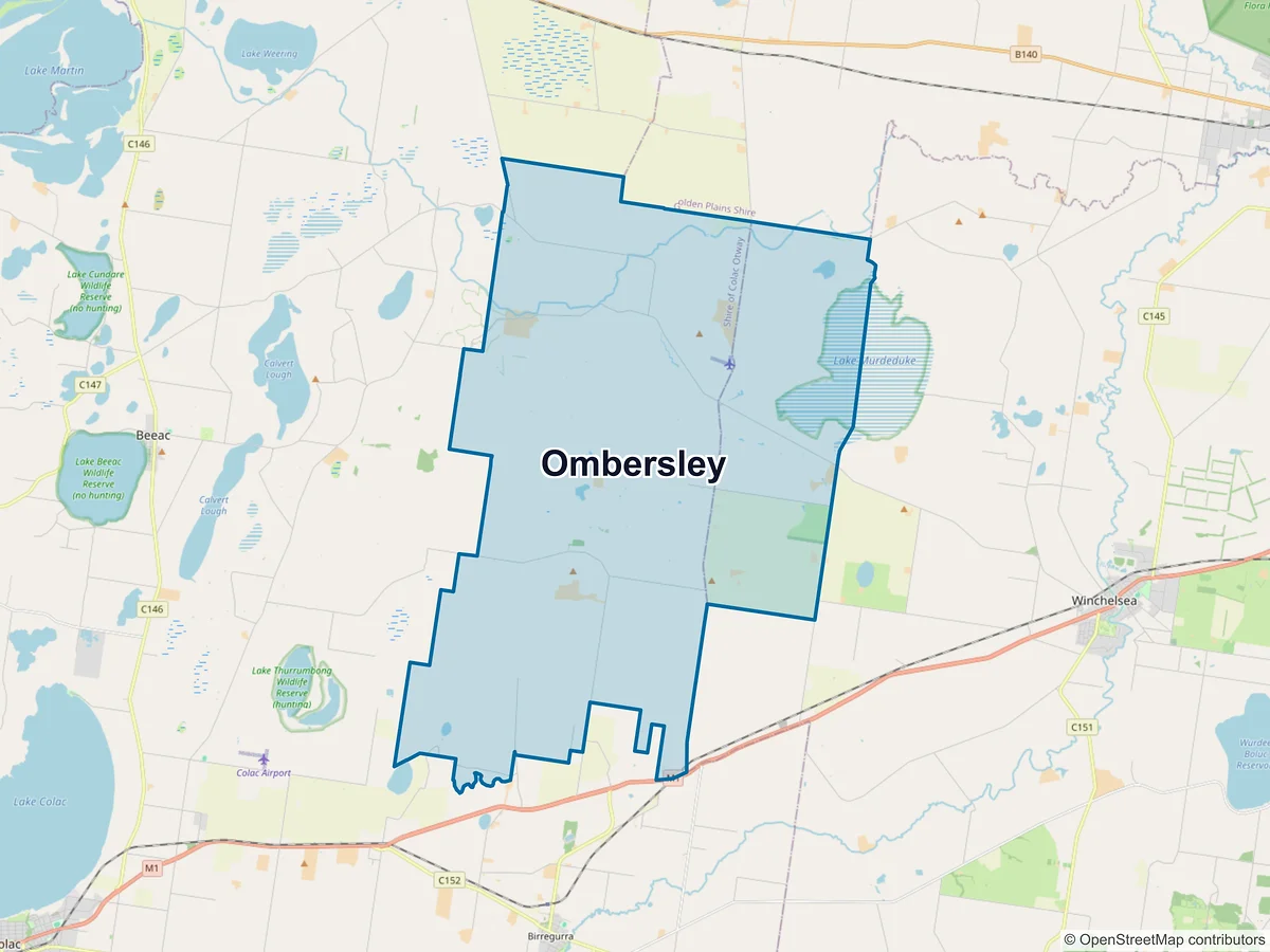 Map of Ombersley, VIC, Australia