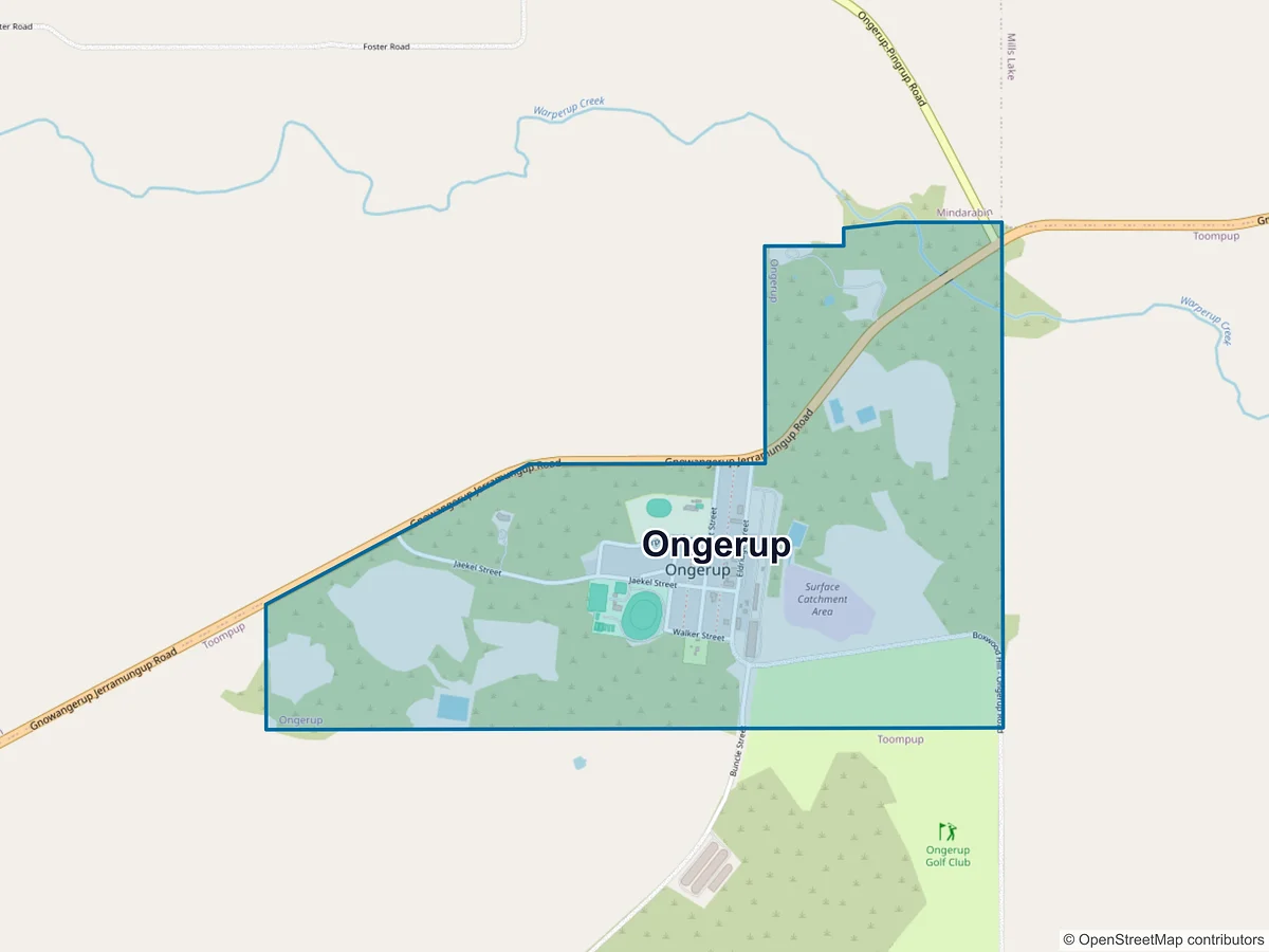 Map of Ongerup, WA, Australia
