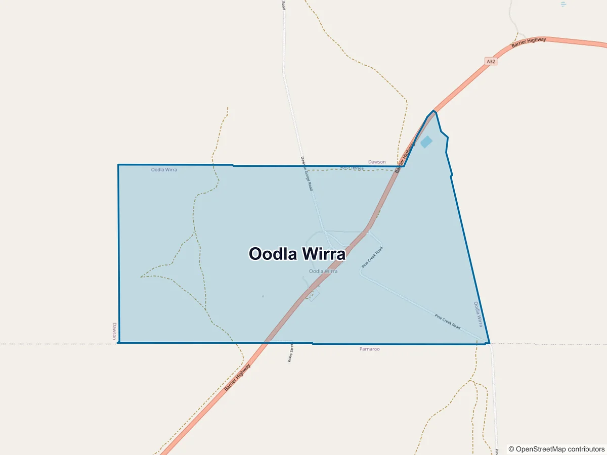 Map of Oodla Wirra, SA, Australia