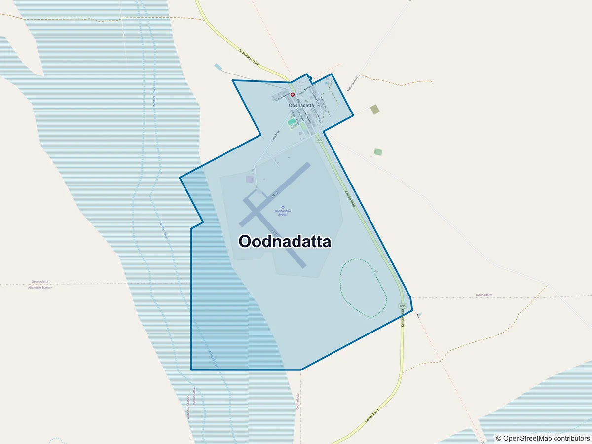 Map of Oodnadatta, SA, Australia