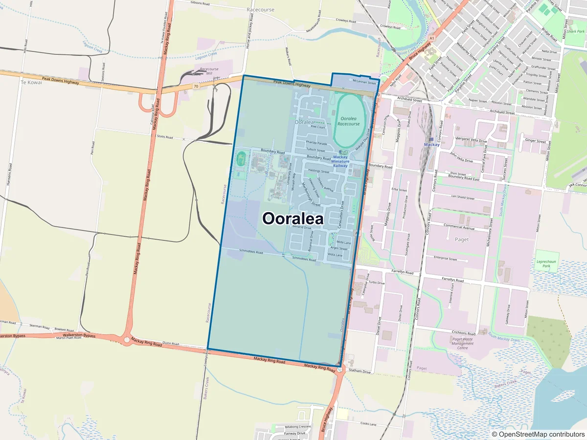 Map of Ooralea, QLD, Australia