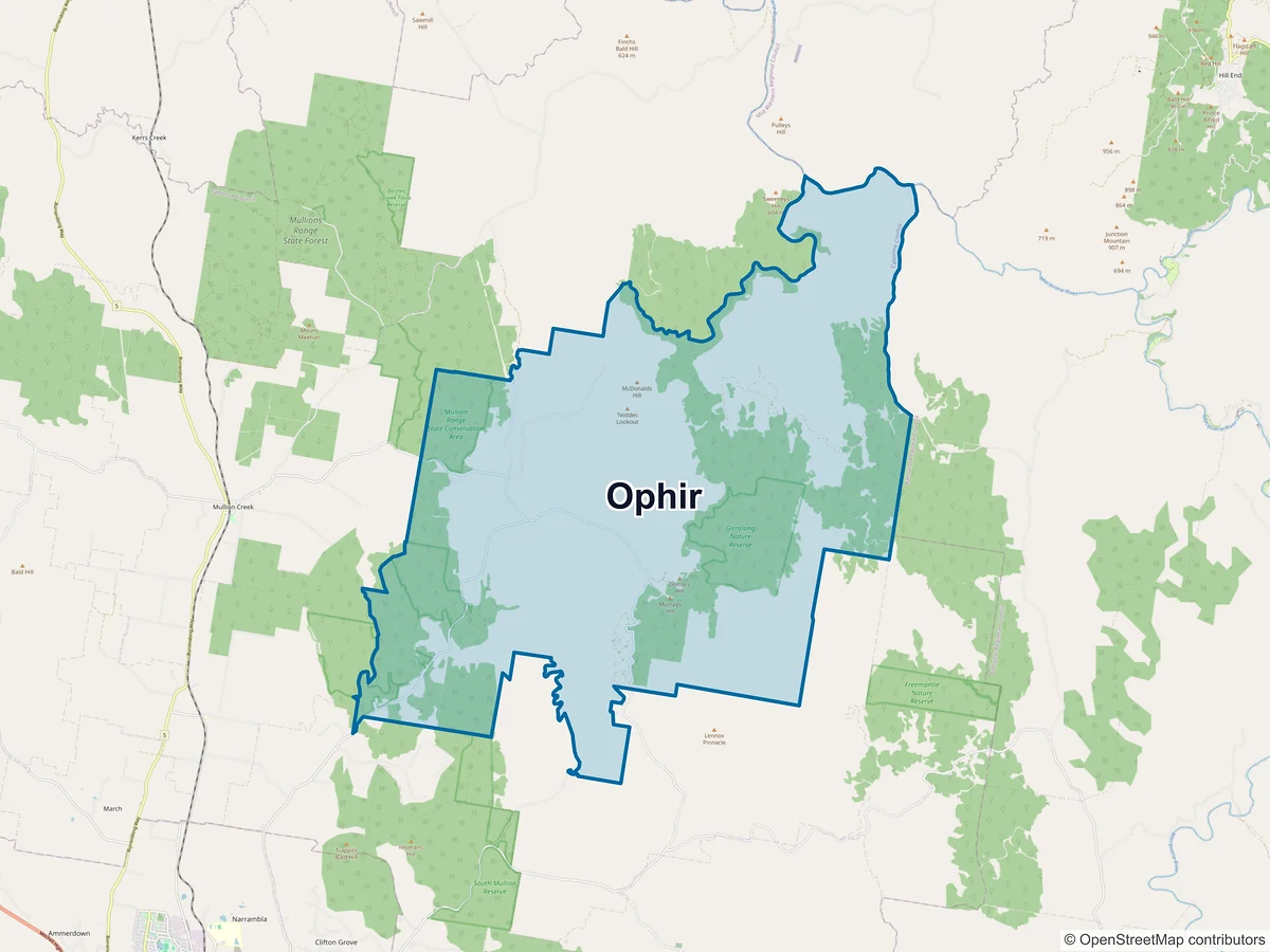 Map of Ophir, NSW, Australia