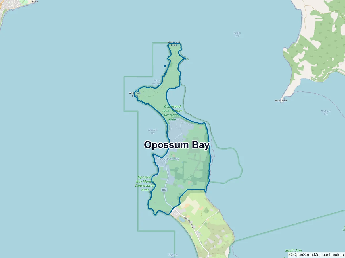Map of Opossum Bay, TAS, Australia