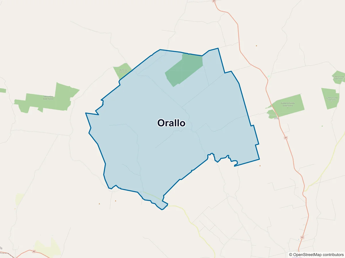 Map of Orallo, QLD, Australia