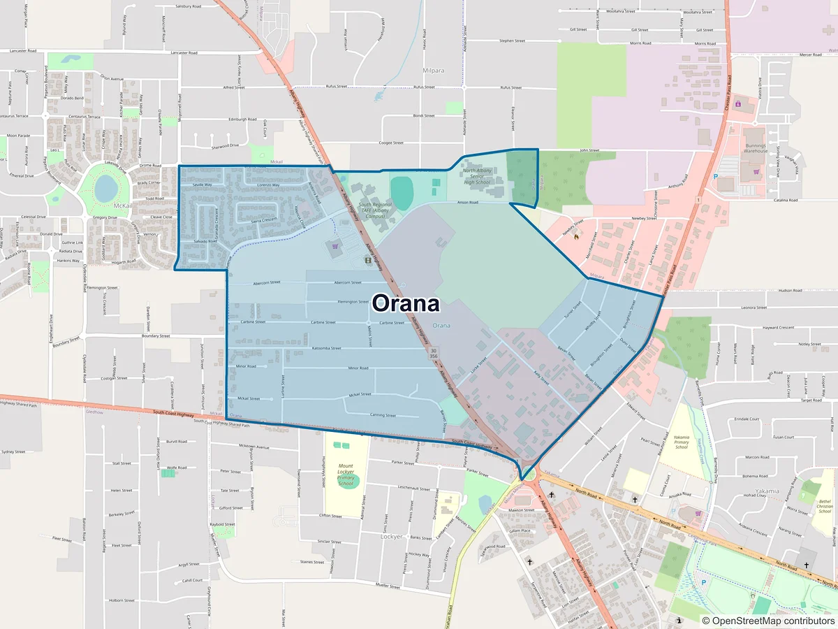Map of Orana, WA, Australia