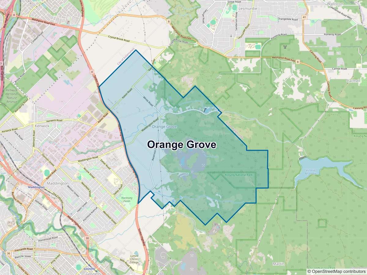 Map of Orange Grove, WA, Australia