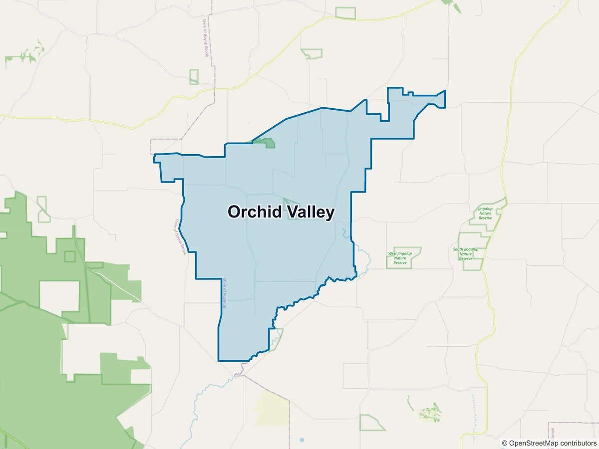 Map of Orchid Valley, WA, Australia