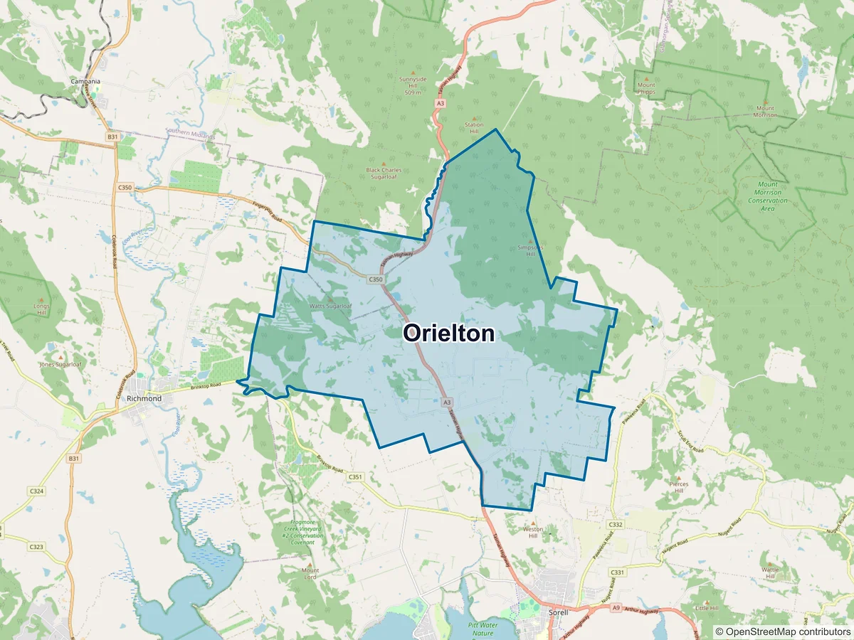 Map of Orielton, TAS, Australia