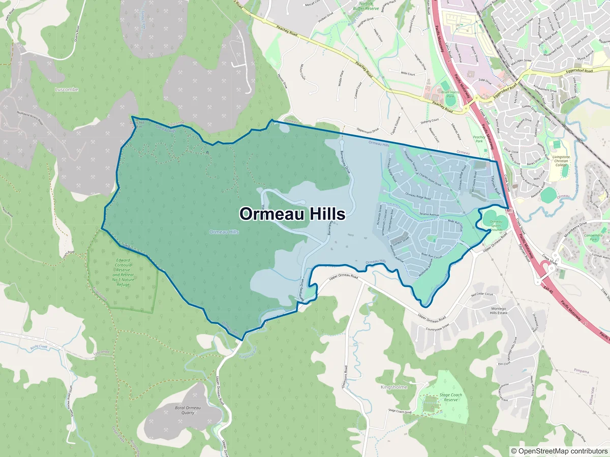 Map of Ormeau Hills, QLD, Australia