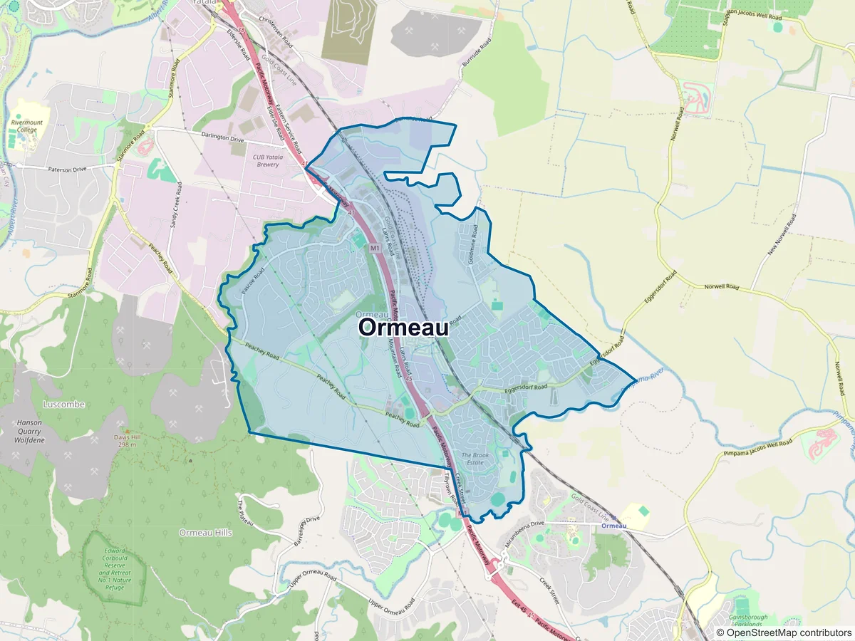 Map of Ormeau, QLD, Australia