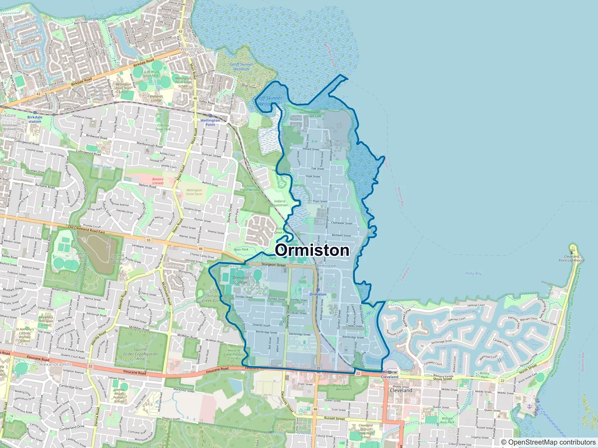 Map of Ormiston, QLD, Australia