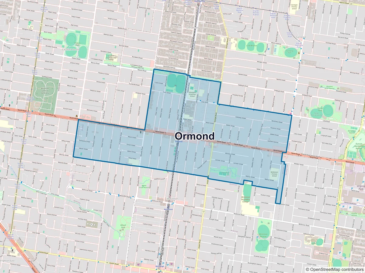 Map of Ormond, VIC, Australia