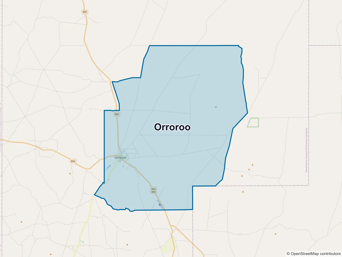 Map of Orroroo, SA, Australia