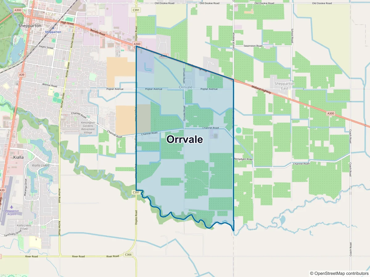 Map of Orrvale, VIC, Australia