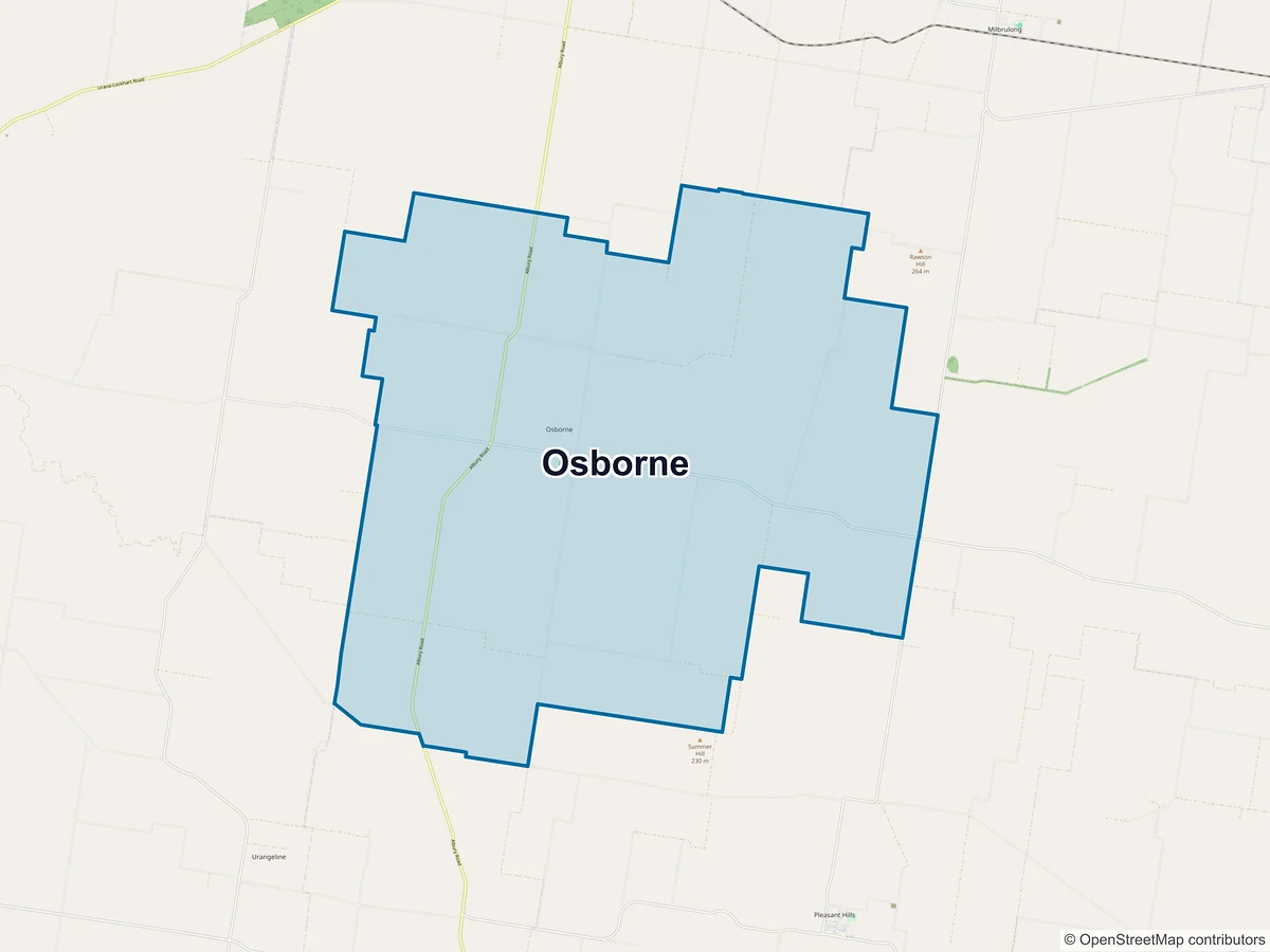 Map of Osborne, NSW, Australia