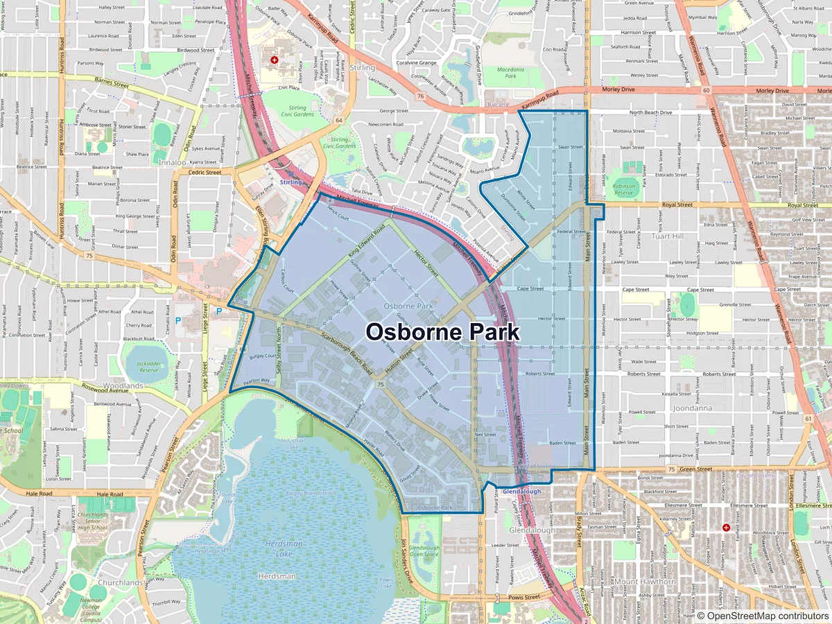 Map of Osborne Park, WA, Australia