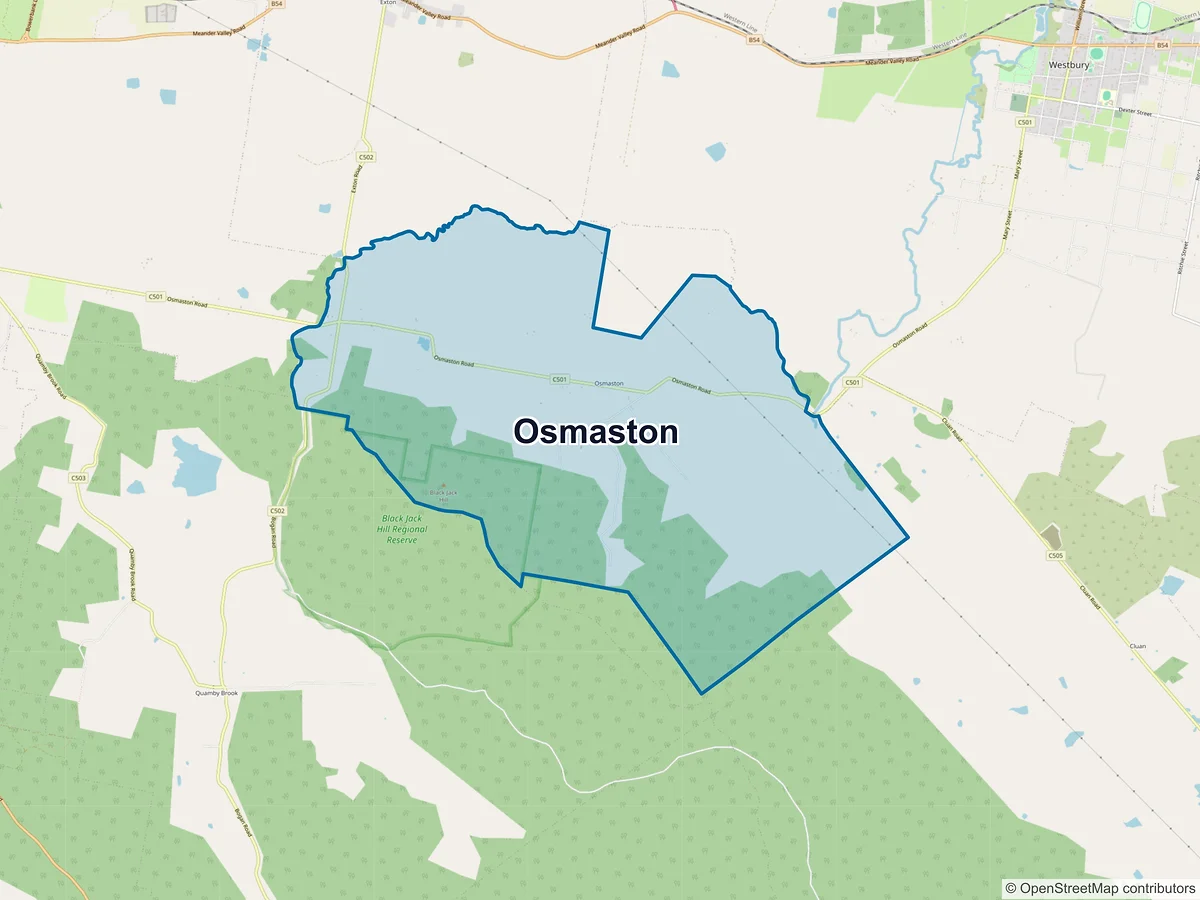 Map of Osmaston, TAS, Australia